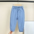 thumbnail image 2 of hengsof Toddler Girls Beaded Ankle Length Denim, Tapered Leg Everyday Pants Classic Style Denim Pants for School, Ages 1 to 6 Years, 2 of 3