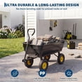 thumbnail image 6 of Memoryfield 600 lb Heavy Duty Poly Garden Dump Cart with 10" All-Terrain Wheels, Utility Yard Wagon, Tow Behind ATV Lawn Tractor, Black & Yellow, 6 of 12