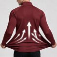 thumbnail image 4 of Men's 1/4 Zip Long Sleeve Athletic Pullover Top Fitted Breathable Casual Sweatshirt Comfy Tee for Tennis Running Jogging Hiking Wear(Wine,XXXL), 4 of 9