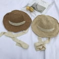 thumbnail image 3 of CoCopeaunts Wide Brim Bowknot Ribbon Straw Sun Hats for Women Girls Summer UV Protection Floppy Foldable Beach Hat Outdoor Travel Panama Cap, 3 of 6