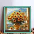 thumbnail image 2 of Kit Punto Cruz Con Girasol Hilo Algodón Ecológico Bordado 11CT 40x40cm, 2 of 9