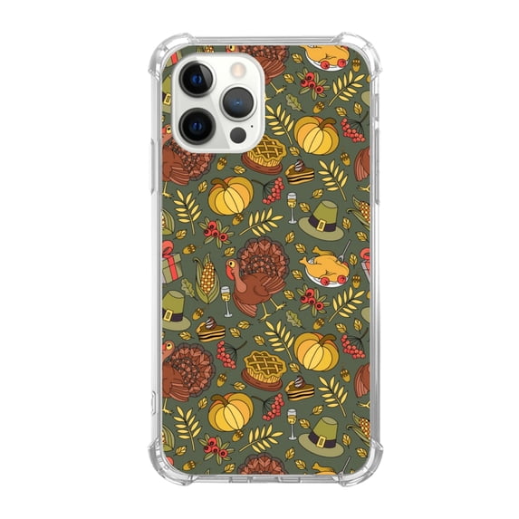 Thanksgiving Turkey Case Compatible with iPhone 14 Pro Max,Unique Art Design TPU Shock-proof Full Cover