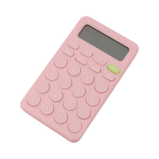 Monstrate Calculadora ABS para niños, portátil, reutilizable, Digital, Color sólido, alimentada por batería, calculadoras de contabilidad de Juegos de teclado y mouse para computadora Rosado