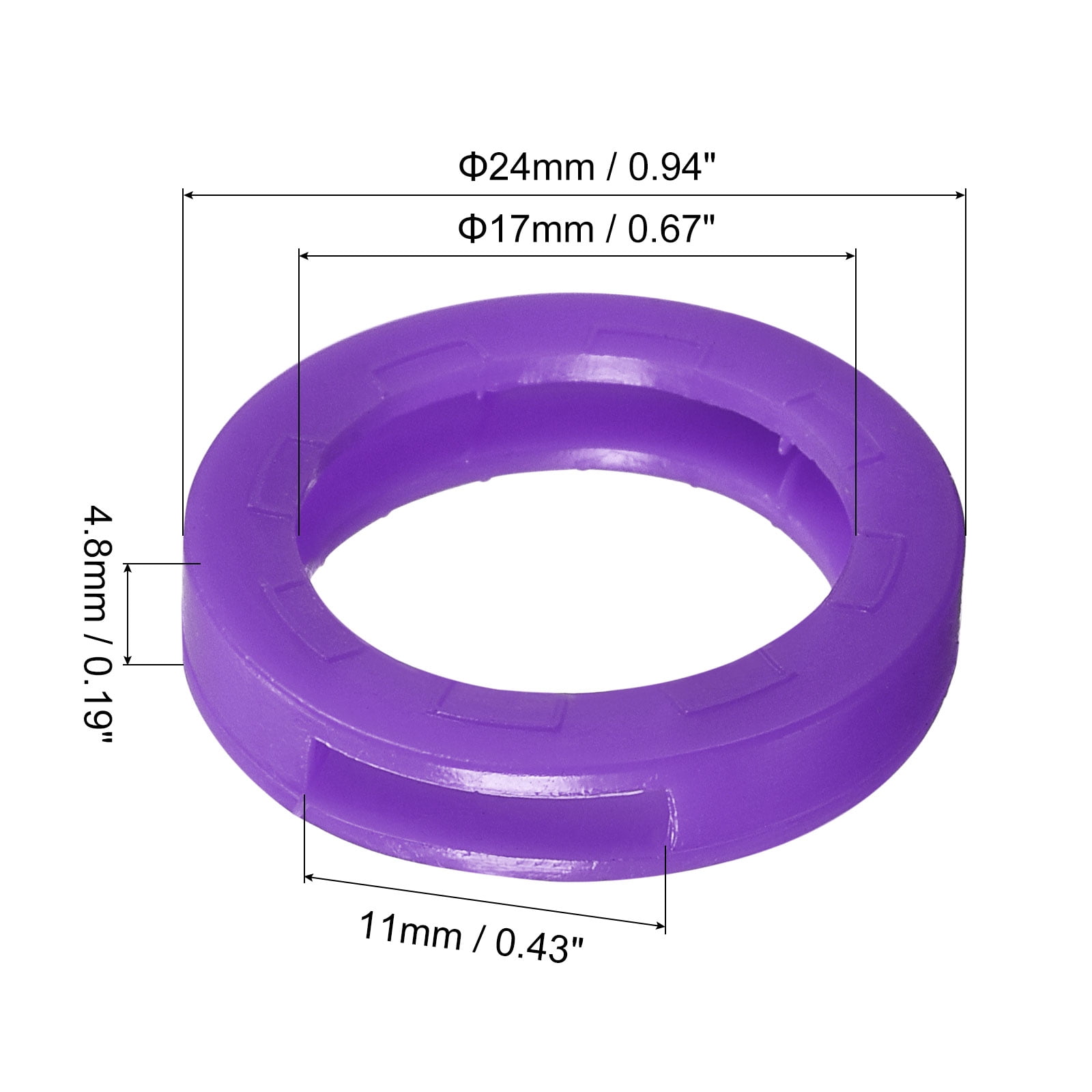 Unique Bargains Key Cap Cover Rings Keys Identifier Coding Tags Silicone Purple