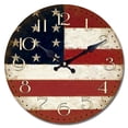 thumbnail image 4 of Yosemite Circular Wooden Wall Clock with American Flag Print in Multi-Color, 4 of 4