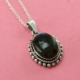 thumbnail image 3 of Real 925 Sterling Silver Necklace For Women, Genuine Labradorite Cabochon Oval Gemstone Unique Handcrafted Necklace For Her, 3 of 7
