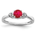 thumbnail image 6 of 925 Sterling Silver Rhodium Plated Diamond and Ruby Ring Size 8, 6 of 6