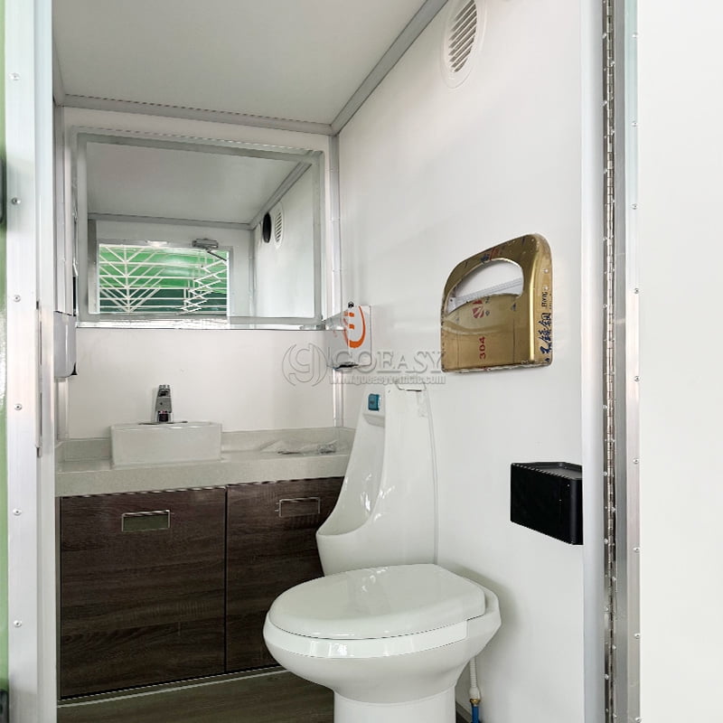 Goeay Mobile Shower and Restroom Trailer with Hot Water and Privacy Stalls for Outdoor Activities