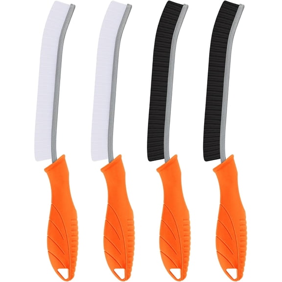 CERPXFF-Toilet Brush, 4Pcs Bathroom Cleaning Brush, Toilet Scrubber, Deep Toilet Bowl Brush with Hanging Hole, Multifunctional Gap Cleaning Brush, Bristles for Kitchen Sinks, Tub,Shower (4, Orange)