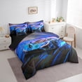 thumbnail image 3 of Castle Fairy Racing Car Twin Bedding Sets for Kids Teens,Black Blue Bedding Comforter Set, 3 of 8