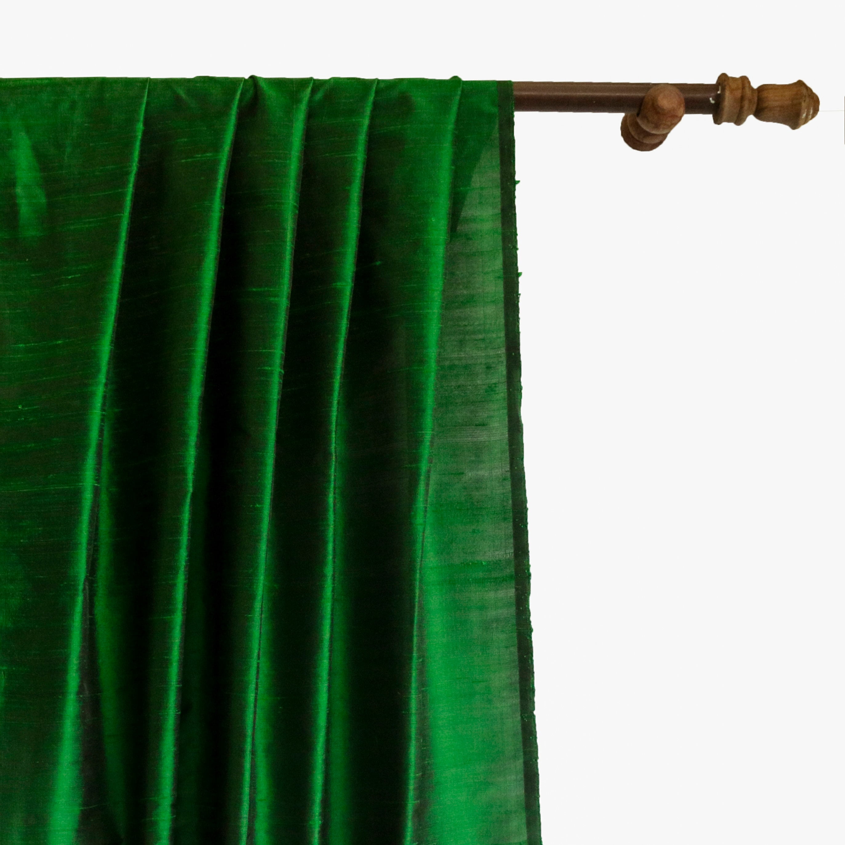 Fabric Mart Direct Forest Green Silk Dupioni Fabric By The Yard, 41 inches or 104 cm width, 15 Continuous Yards Green Silk Fabric, Slubbed Silk Dupioni, Bridal Dress Wholesale Silk Dupioni Fabric