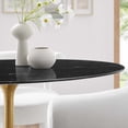 thumbnail image 7 of Modway Lippa 48" Oval Artificial Marble Dining Table in Gold Black, 7 of 7