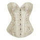 thumbnail image 4 of Tops de corsé Prolriy para mujer, conjuntos de top de corsé con bustier para mujer, faja de cintura de satén negro, tops góticos de talla grande, tops de mujer beige XXXL, 4 of 4