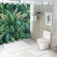 thumbnail image 7 of GOSMITH Tropical Leaves Jungle Palm Tree Branch Rainforest Green Decorative Shower Curtain for Bathroom White, 7 of 7