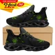 thumbnail image 1 of Zapatillas deportivas INSTANTARTS3D con estampado de hojas verdes de marihuana para mujer, transpirables, con cordones, cómodas, con plataforma,, 1 of 6