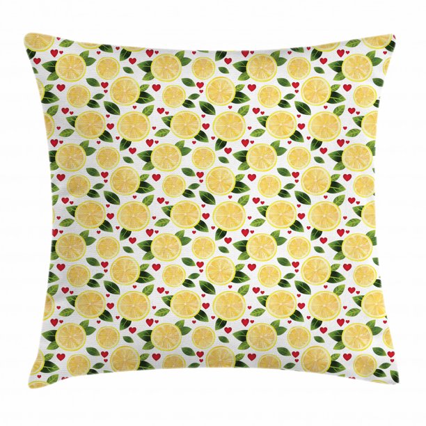 lemon print pillow