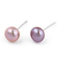 thumbnail image 4 of 50pairs Dyed Pearl Stud Earrings Round Ball Post Earrings with Pins for Women Mixed color 6~6.5mm Pin: 0.7mm, 4 of 5