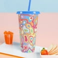 thumbnail image 4 of 710ML Magic Color Changing Cups with Lids Straws Reusable Cups for Adults Kids Leak-Proof Party Cups for Ice Drink, 4 of 7
