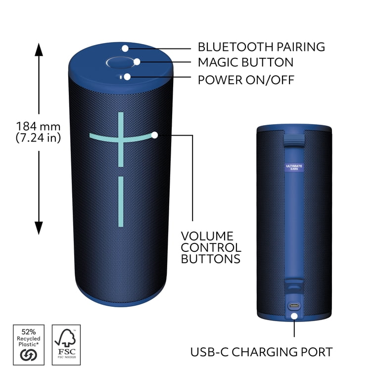 Ultimate Ears BOOM 4 Portable Waterproof Bluetooth Speaker, 360