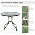 thumbnail image 6 of Outsunny 6 Piece Fabric Patio Dining Set for 4 with Umbrella, Outdoor Table and Chairs, Beige, 6 of 10