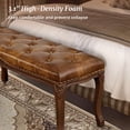 thumbnail image 6 of Dycanpo 45.2"L x 18.3"H French Bedroom Bench Seat Faux Leather Upholstered,Yellowish Brown, 6 of 8