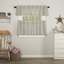 VHC Brands Hatteras 3 PC Denim Blue Ticking Stripe Curtain Set (1 Valance 16x72 and 2 Tier 24x36)