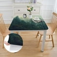 thumbnail image 2 of WYYP Tall Trees Foggy Forest Square Tablecloth with Elastic Edge 100% Polyester Fiber 36*36, 2 of 8