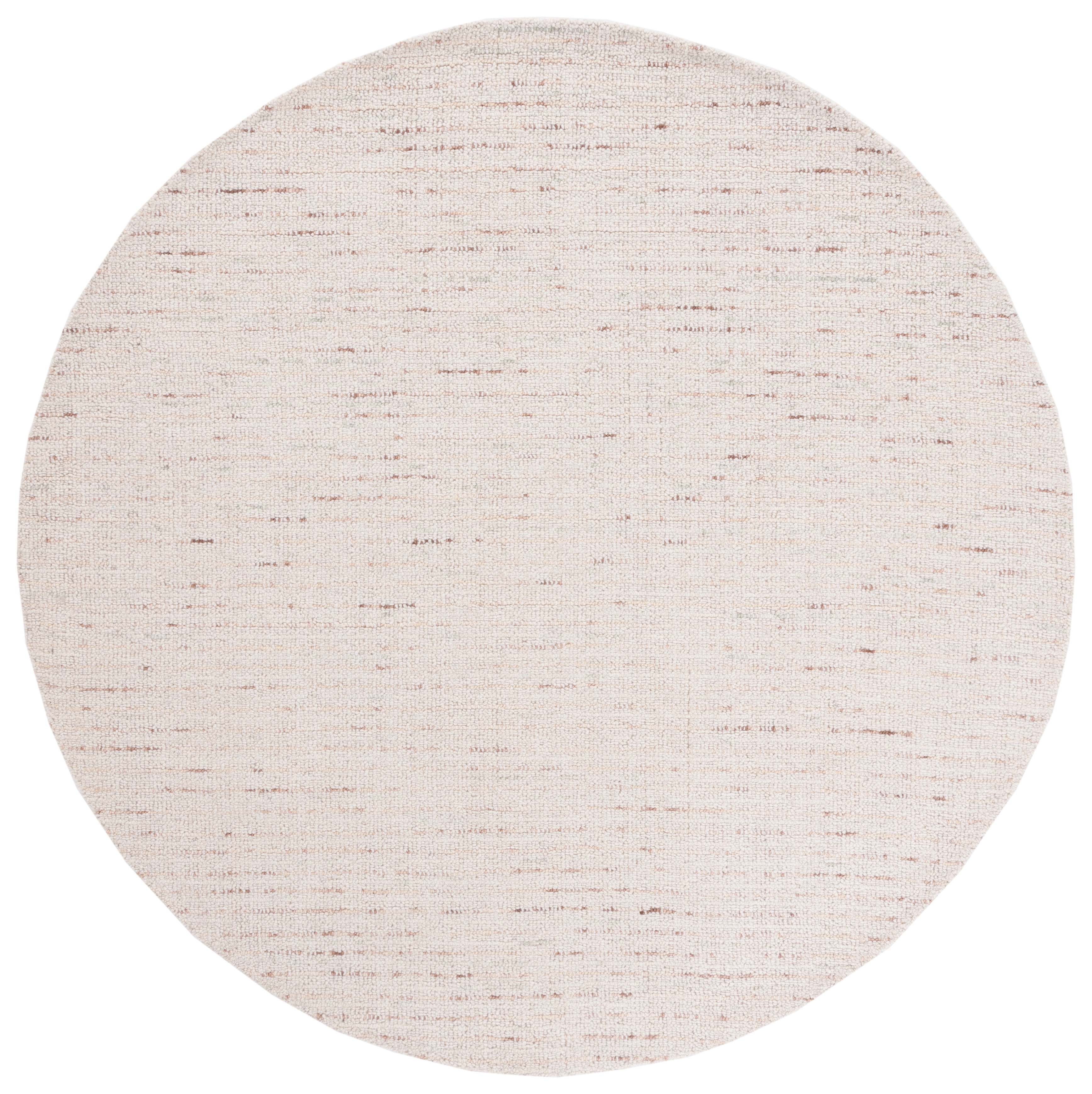 Safavieh Abstract Delia Distressed Wool Area Rug, Ivory/Brown, 6' x 6' Round