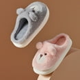 thumbnail image 5 of Otqutp Teen Boys Girls Plush Slippers Cute Bear Animals Fleece Lined Slipper Soft Comfort Winter Warm Non Slip House Shoes, 5 of 7