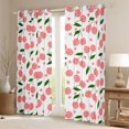 thumbnail image 2 of Homewish Kawaii Loves Pattern Black Out Curtains,Cute Cartoon Cherries Curtains Pack of 2 (42x63 Each),Pink White Green Bedroom Curtains For Girls Kids,Breathable Home Decor, 2 of 6