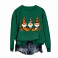 thumbnail image 3 of TKLPEHG Fall Thanksgiving Sweatshirt for Women Gnomes Pumpkin Print Graphic Sweatshirts Long Sleeve Crewneck Loose Tops (Army Green,L), 3 of 3