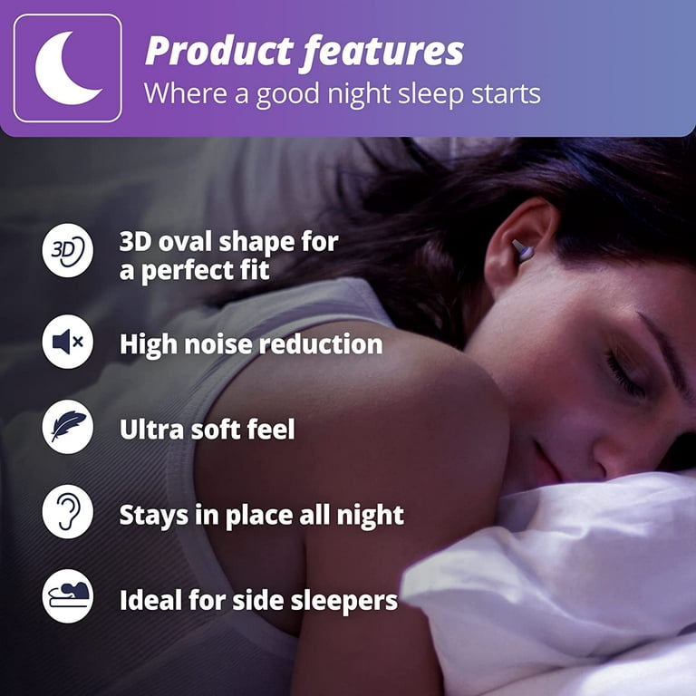 Alpine SleepSoft Sleeping Earplugs - Ultra Soft Filter for Side Sleeper -  Reduce Noises & Improve Sleep - Reusable, Hygienic, Hypoallergenic Hearing