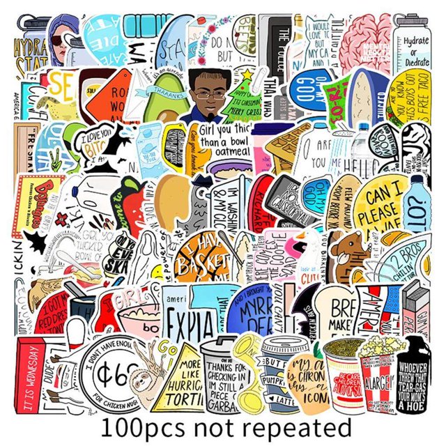 100 Pcs Vines Stickers Waterproof PVC Graffiti Sticker DIY Laptop Suitcase Guitar Fridge Bicycle