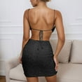 thumbnail image 6 of DHFJKG Womens Sparkly Sequins Mini Dress Spaghetti Strap Lace Up Backless Glitter Party Club Evening Bodycon Trendy Dresses, 6 of 6