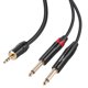 thumbnail image 1 of Cable de conexión NEEWER de 3,5 mm, 1/8 TRS a 1/4, doble de 6,35 mm TS, 3 m, 1 of 7