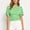 Green, variant on Womens Tops Polka Dot Print Short Sleeve Boat Neck Summer Fashion Tunic Blouses Brown Size M