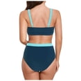 thumbnail image 3 of BOBOGOJP Women Plus Size High Waisted Bikini - Ribbed Two Piece Swimsuit Tummy Control Bathing Suit V-Wired 2026 Swimwear Green for Size S, 3 of 8