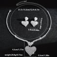 thumbnail image 4 of JUSIP Fashion New Exquisite Flashing Rhinestone Double Heart Necklace Earrings Set Bridal Party Banquet Jewelry, 4 of 6