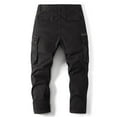 thumbnail image 3 of BiZtdJrK Cotton Cargo Pants for Men on Clearance, Ripstop Tactical Pants Straight Leg Work Trousers Outdoor Hiking Pants with Flap Pockets Black L, 3 of 4