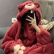 thumbnail image 4 of Camisón de dibujos animados Disney Kawaii Lotso de terciopelo coral para mujer, pijama de felpa suave, cárdigan con capucha, ropa de dormir cálida para el hogar, 4 of 5