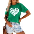 thumbnail image 5 of St. Patrick's Day Shirts for Women Shamrock Heart Graphic Tees St Patty's Lucky T-Shirt Irish Tops, 5 of 6