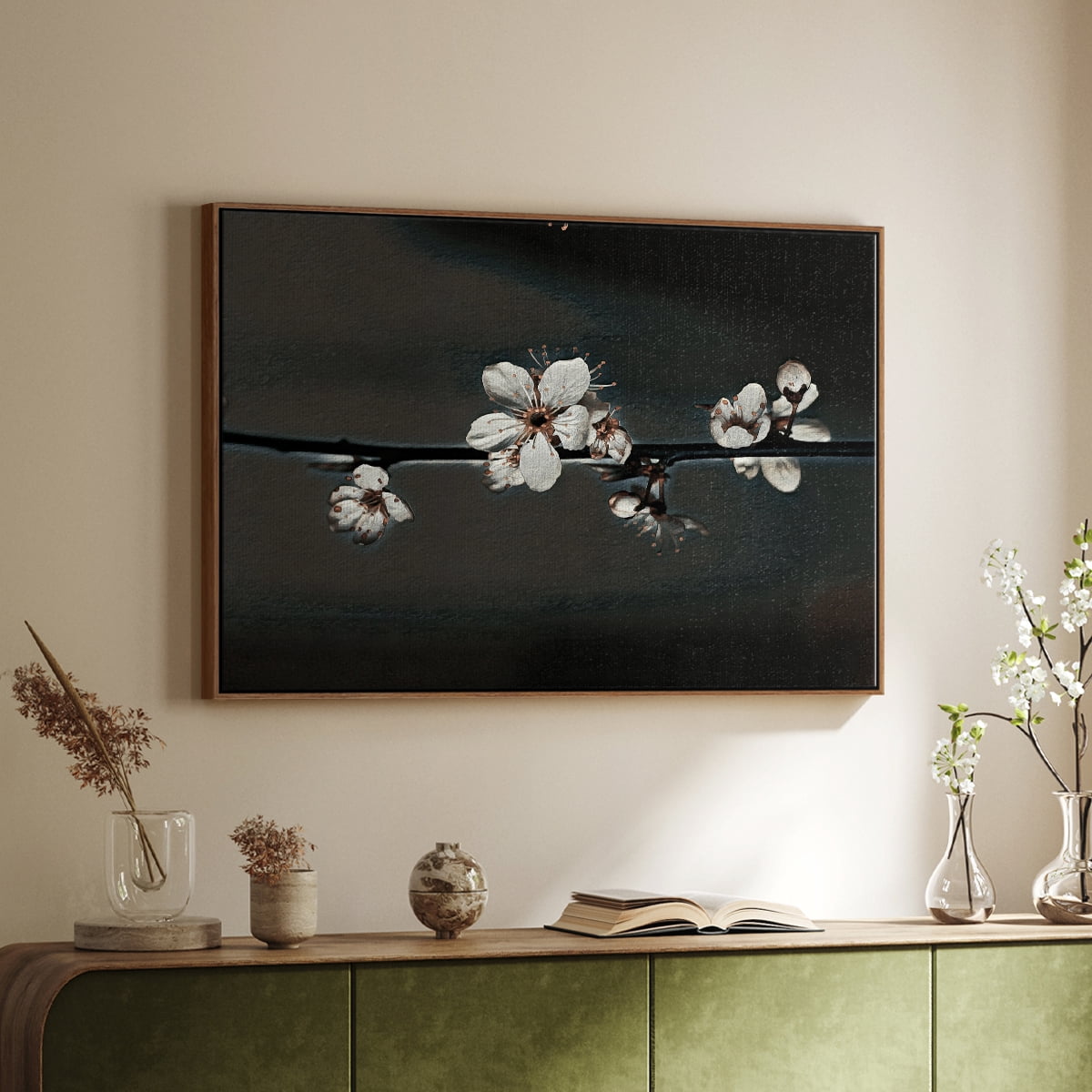 Vintage Botanical Print-XXXVIII By Wexford Home Framed in Walnut Wood Gallery Wrapped Canvas 25 in. x 37 in.