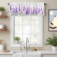 thumbnail image 2 of Lavender Kitchen Curtain Valances for Windows Farmhouse Short Curtains, Purple Spring Floral Botanical Butterfly Rod Pocket Valance Curtain for Bedroom Cafe Living Room 42"x18", 2 of 8