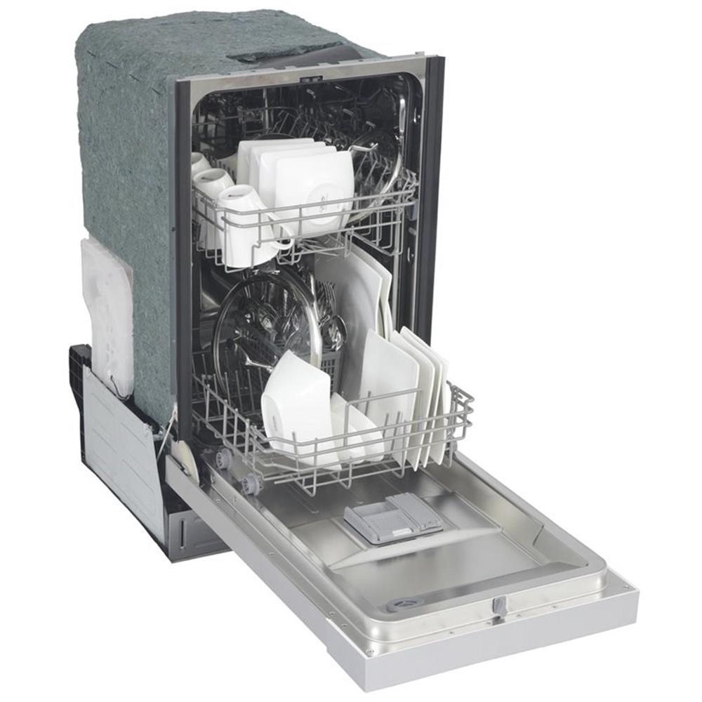 Pemberly Row 18" Stainless Steel Front Control Dishwashers in Silver