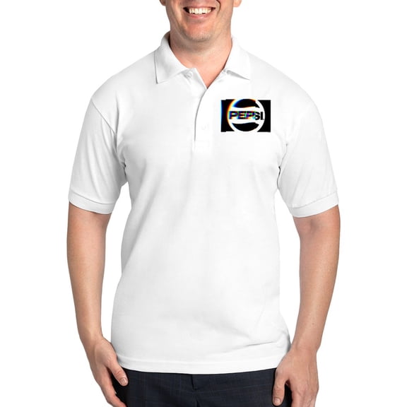 CafePress - Pepsi Logo Glitch Polo Shirt - Golf Shirt, Pique Knit Golf Polo