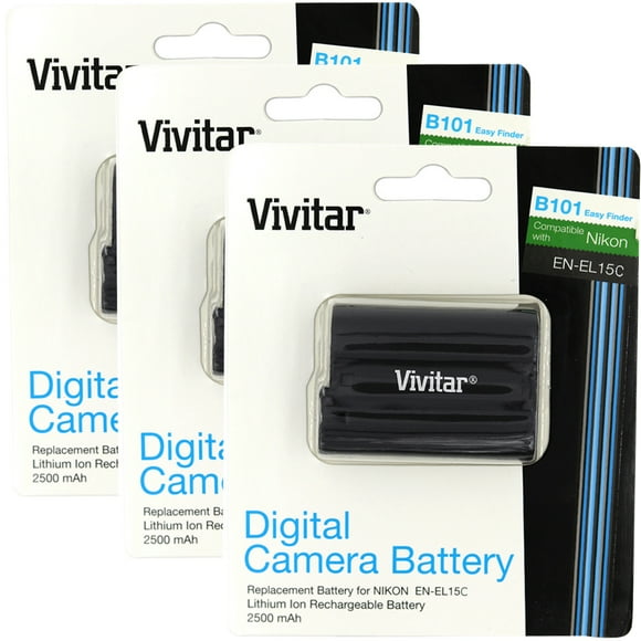 3x Vivitar Replacement Rechargeable Lithium Ion Battery for Nikon EN-EL15c