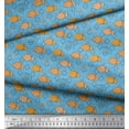 thumbnail image 2 of Soimoi Polyester Crepe Fabric Fish & Shells Ocean Fabric Prints by Yard 42 Inch Wide, 2 of 3