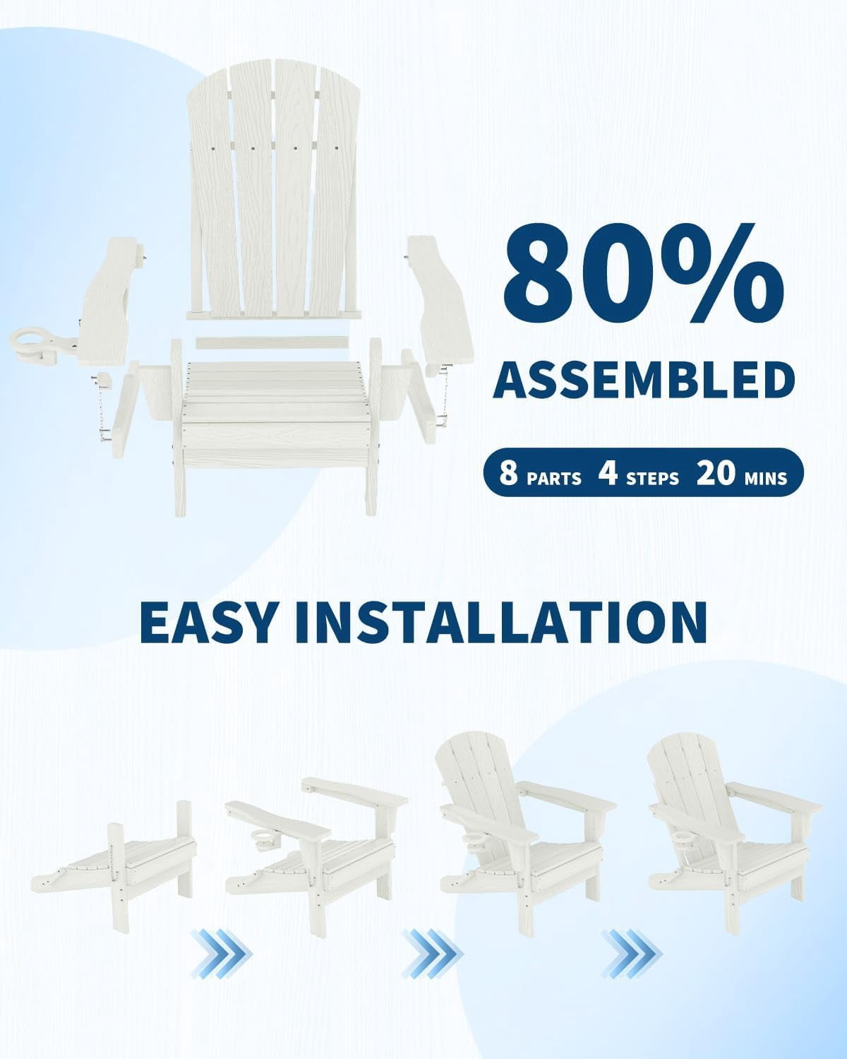 GOGRANT Adirondack Chairs, Chairs, White