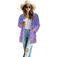 thumbnail image 2 of SCRAWLGOD Galaxy Stars Cardigan Sweatshirts for Women Lightweight Sweater Coat with Pockets Womens Long Cardigan Comfy Activewear Women Jacket Size M for Party, 2 of 7