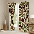 thumbnail image 3 of Feelyou Rustic Dinosaur Animal Curtains Pack of 2 (52x84 Each), Brown Camo Window Curtains, 3 of 6